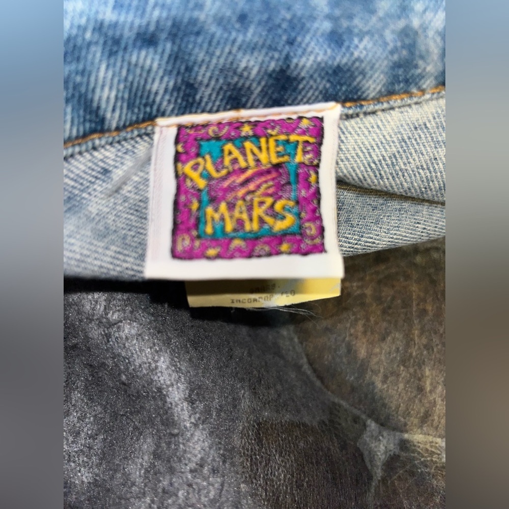 Vintage M&M's Denim Jacket Mens XL Blue Planet Mars Embroidered Candy Promo 90s‌ - Picture 7 of 8